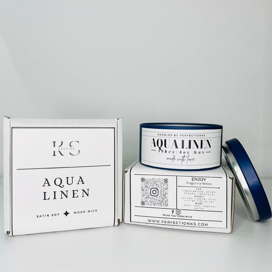 Aqua Linen Luxury Candle - Freshness and Elegance Combined