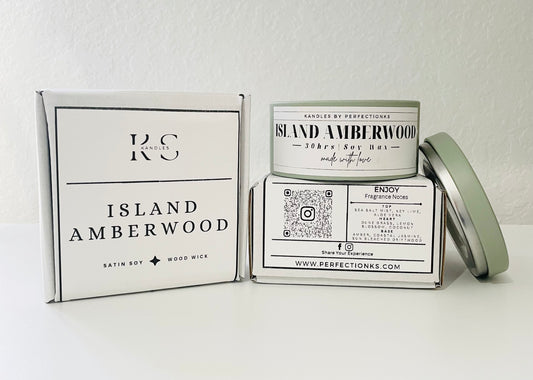 Island Amberwood Luxury Candle - Exotic Elegance for Your Space